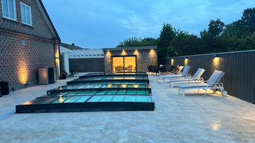 Pooltak ICON KIT S1 3×6 (klarglas, sidodörr, enkelskena, antracit)