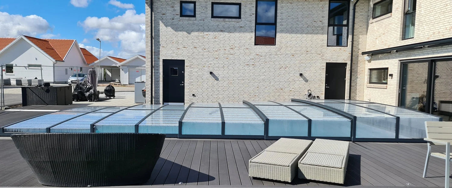 Pooltak ICON 5×10 utan ram, klarplast, antracit