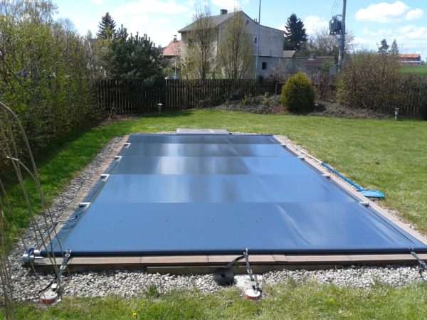Rolltop pooltäckning för 5×10 POOL inkl handenhet
