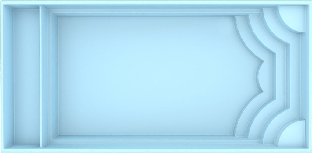 Glasfiberpool Aruba Plus 8,00m x 3,70m x 1,50m