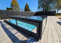 Pooltak ICON KIT S3 4×9 (klarglas, sidodörr, enkelskena, antracit)