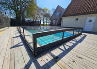 Pooltak ICON KIT S3 4×9 (klarglas, sidodörr, enkelskena, antracit)