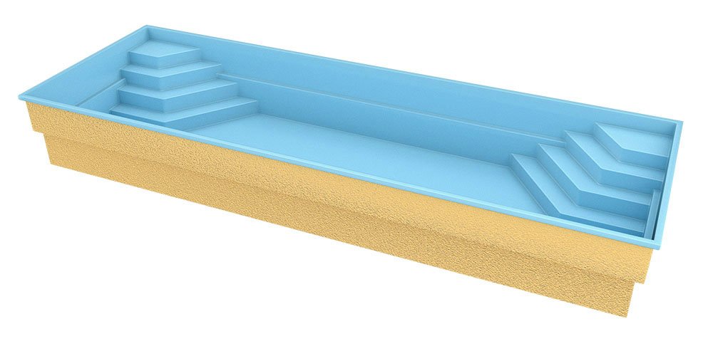 Glasfiberpool Jamaika 11,25m x 3,75m x 1,50m