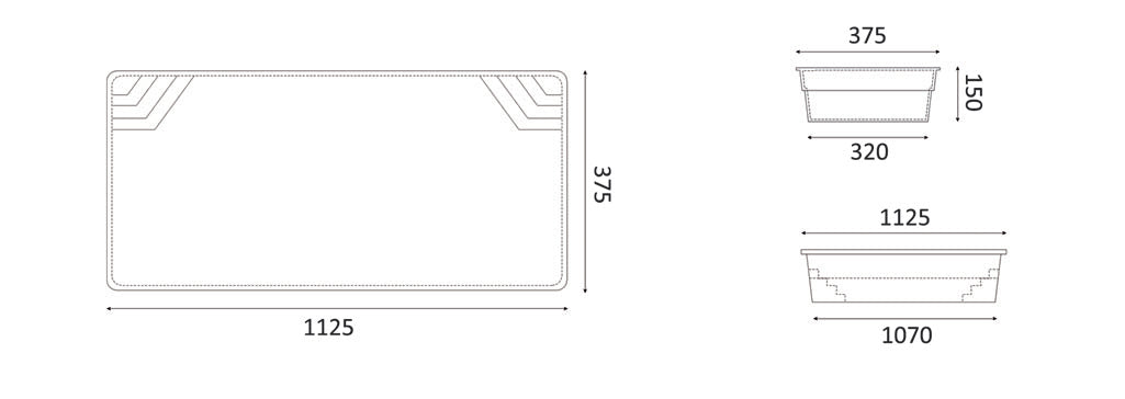 Glasfiberpool Jamaika 11,25m x 3,75m x 1,50m