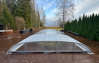 Pooltak NIVO KIT A 4×8 (klarglas, ELOX, frontdörr)